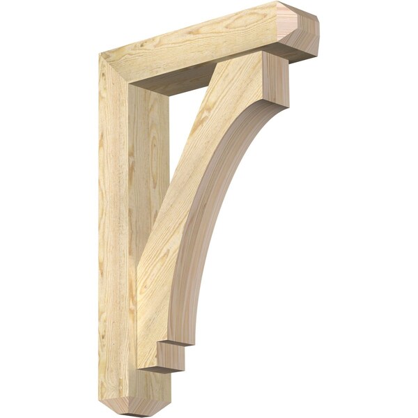 Ekena Millwork Imperial Craftsman Rough Sawn Bracket w/ Offset Brace, Douglas Fir, 6"W x 24"D x 36"H BKT0604X24X36IMP04RDF - main